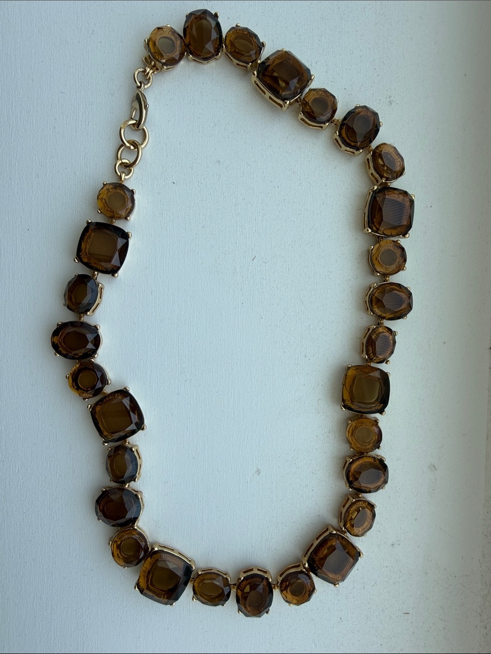 Banana Republic Gold-Tone Necklace with Brown Faceted Stones